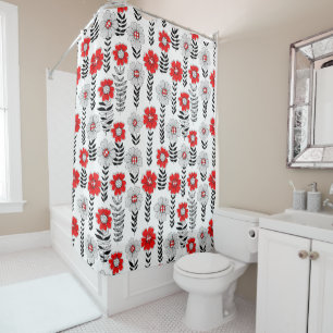 Rideaux De Douche Daisy dooda en rouge et noir