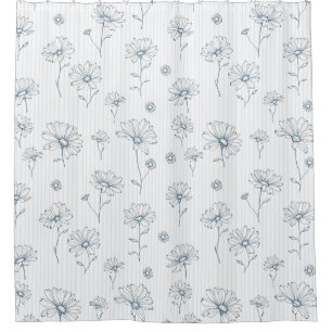 Rideaux De Douche Daisy Pastel en Ligne Art Stripe (2)