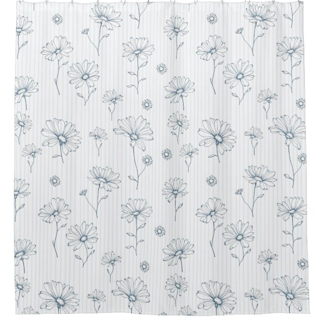 Rideaux De Douche Daisy Pastel en Ligne Art Stripe (2) (Devant)