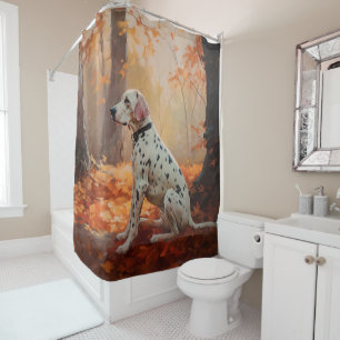 Rideaux De Douche Dalmatien en automne Feuilles automne Inspirer