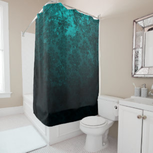Rideaux De Douche Damas Turquoise de luxe