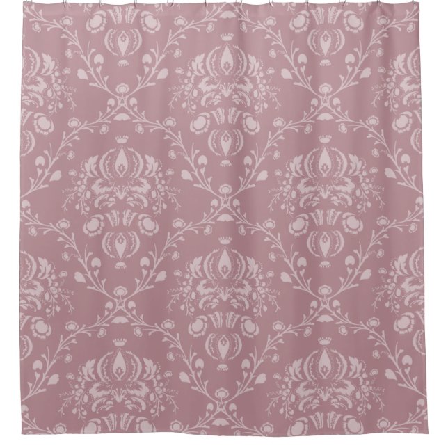 Rideaux De Douche Damas violet et blanc (Devant)