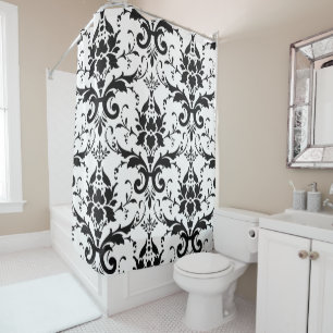 Rideaux De Douche Damask Victorian Vintage noir & blanc