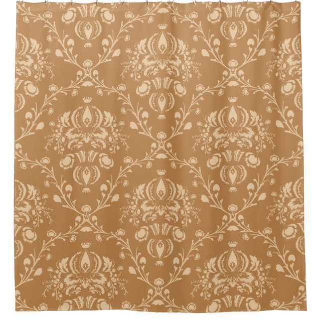 Rideaux De Douche Damassé Brown de Latte de moka (Devant)
