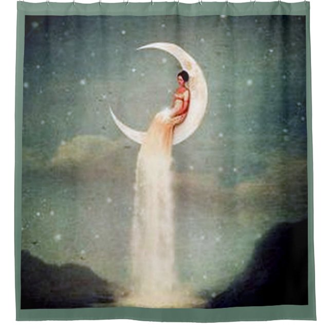 RIDEAUX DE DOUCHE DAME DANS LA LUNE (Devant)