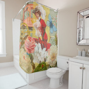 Rideaux De Douche Dame victorienne femme élégante riche illustration
