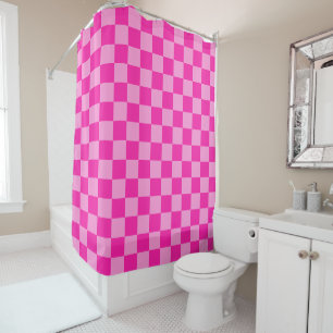 Rideaux De Douche Damier Rose Accrocheur