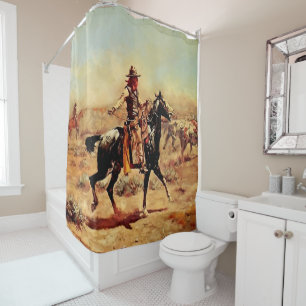 Rideaux De Douche « Dans l'Alcali » Art occidental de Charles M Russ