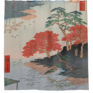 Rideaux De Douche Dans le sanctuaire d'Akiba Vintage Ukiyo-e Art jap