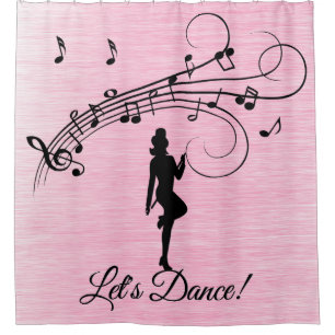 Rideaux De Douche Danse à pas élevés sur la musique Pink