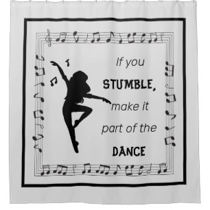 Rideaux De Douche Danse inspiration citation notes musicales noir
