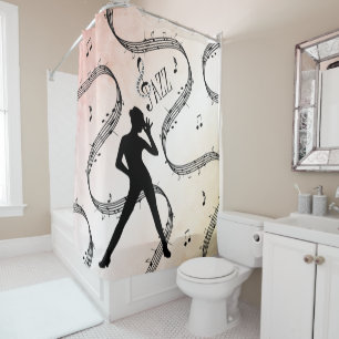 Rideaux De Douche Danse Jazz Musique Pêche