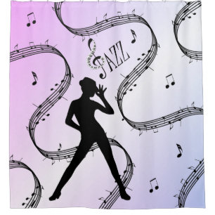 Rideaux De Douche Danse Jazz Violet Clair Musique