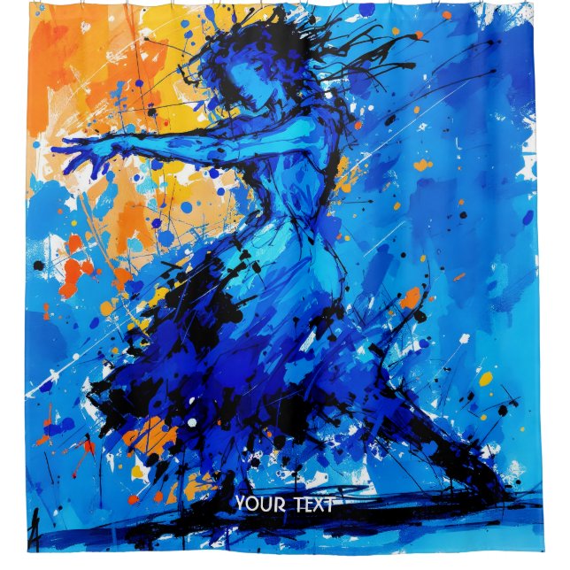 Rideaux De Douche Danseuse Imaginaire Bleu Bleu Orange (Devant)