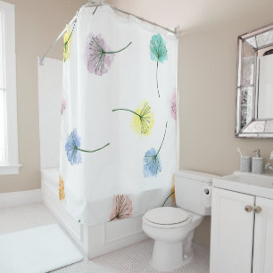 Rideaux De Douche Dansons Motif floral aquarelle