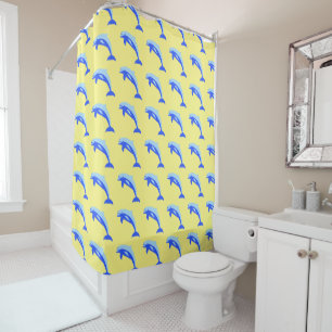 Rideaux De Douche Dauphin bleu vif Dauphin Océan Carton