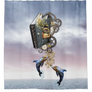 Rideaux De Douche Dauphins sauteurs en vapeur