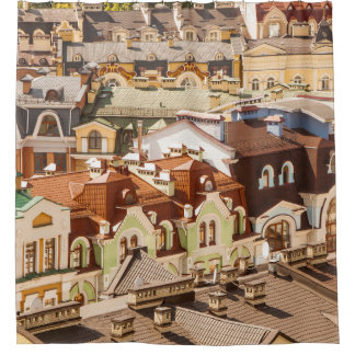Rideaux De Douche de nombreuses maisons et toits colorés dans le qua