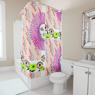 Rideaux De Douche Déco Cubiste Géométrique Futuriste
