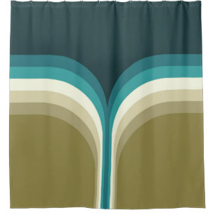 Rideaux De Douche Décor à deux arches de style rétro