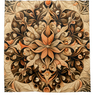 Rideaux De Douche Décor Brown orange beige Arrière - plan esthétique