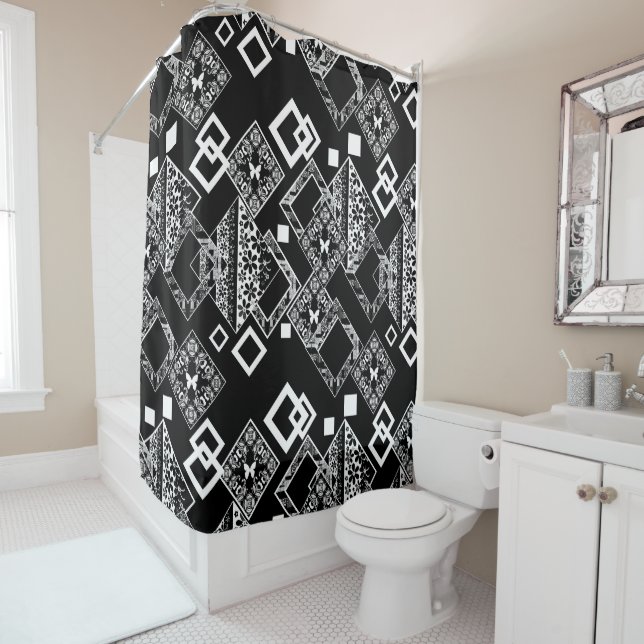 Rideaux De Douche Décor moderne abstrait sans charme motif (En situation)
