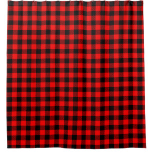 Rideaux De Douche Décor rouge et noir de contrôle de Buffalo de
