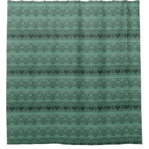 Rideaux De Douche Décor vert dentelle vintage