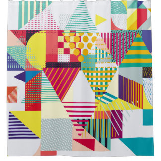 Rideaux De Douche Décoratif géométrique, abstrait motif sans couture