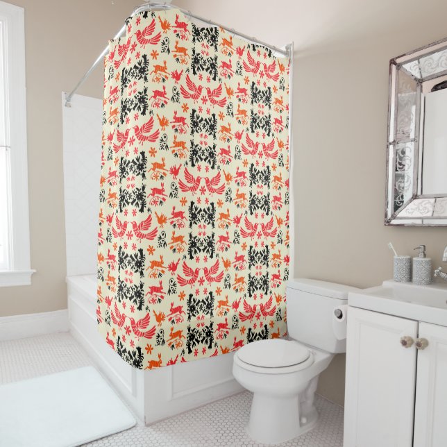 Rideaux De Douche Décoration intérieure Otomi mexicaine (En situation)