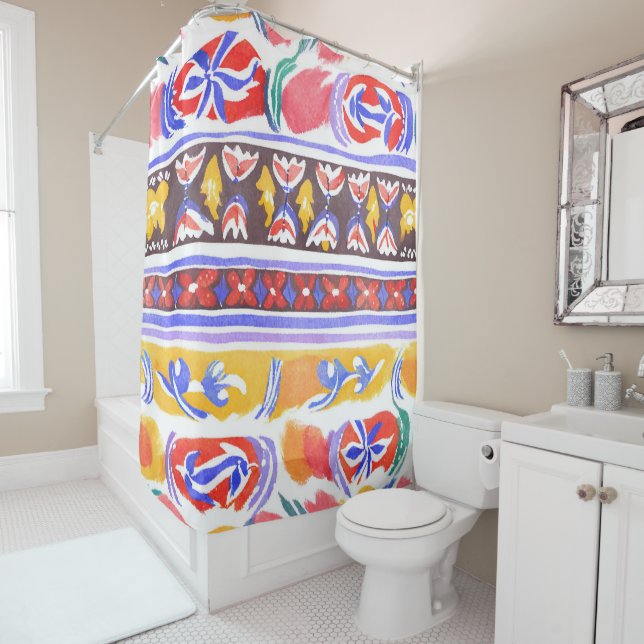 Rideaux De Douche décoration traditionnelle roumaine (En situation)