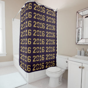 Rideaux De Douche Deep Purple And Gold Class Of 2016 Modern Text