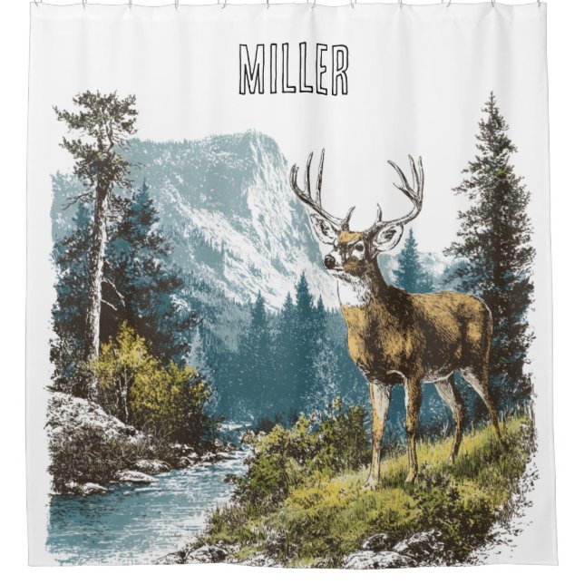 Rideaux De Douche Deer Nature Shower Curtain (Devant)