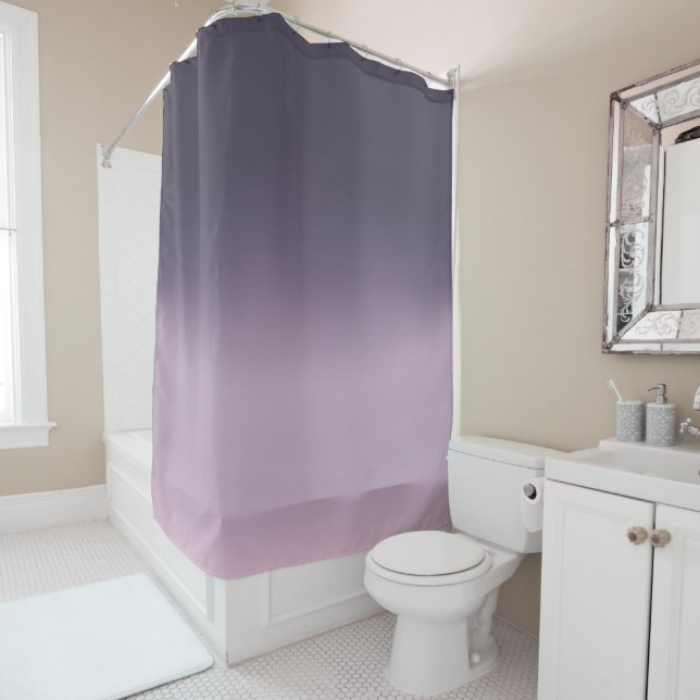 Rideaux De Douche Dégradé élégant de Mauve Ombre violet  (En situation)