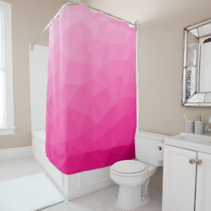 Rideaux De Douche Dégradé rose chaud Motif de maille géométrique