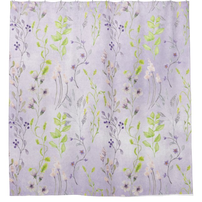 Rideaux De Douche Délicieux Fleurs sauvages violets (Devant)