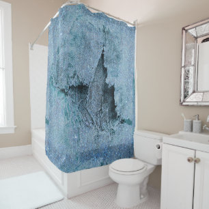 Rideaux De Douche denim paillettes grunge