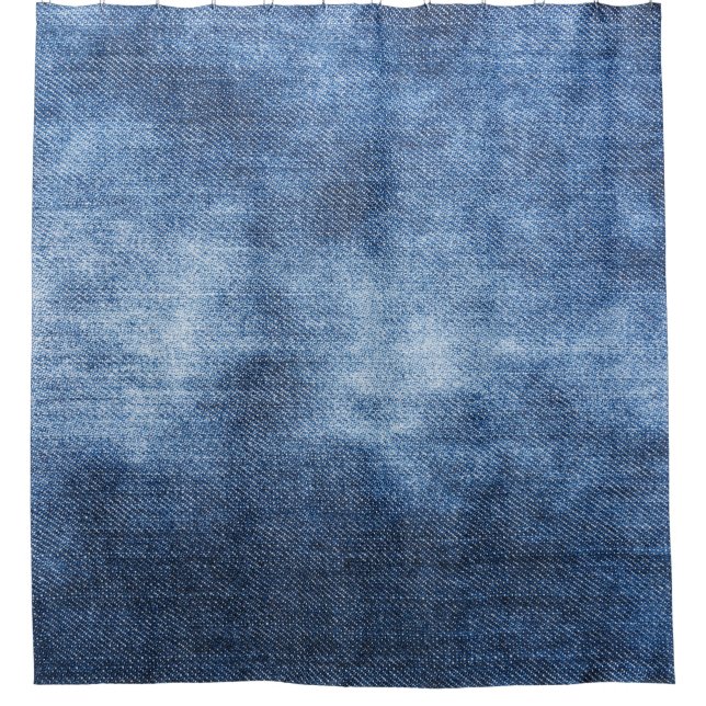 Rideaux De Douche Denim Texture : Arrière - plan de tissu usé (Devant)