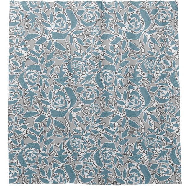 Rideaux De Douche Dentelle abstraite sans couture romantique rétro b (Devant)