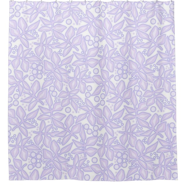 Rideaux De Douche Dentelle de fleurs violettes florales inaltérables (Devant)