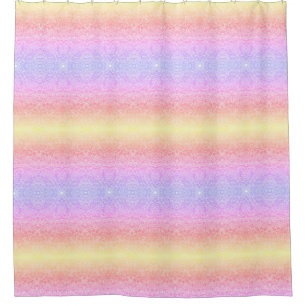 Rideaux De Douche Dentelle séquentielle dégradé motif or rose violet