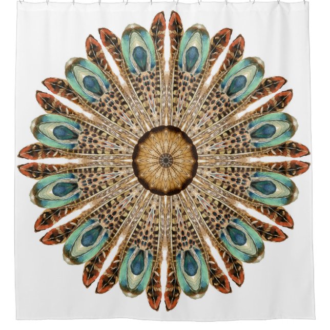 Rideaux De Douche Dentelles Mandala Aquarelle : Dentelles naturelles (Devant)