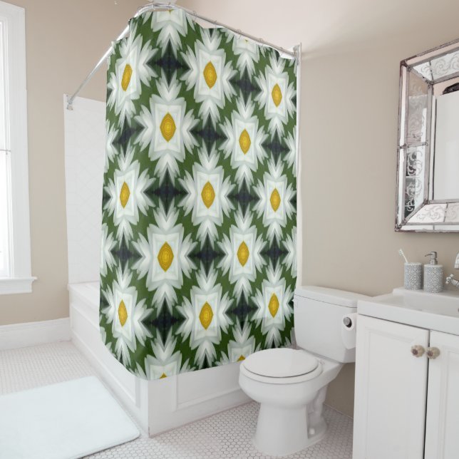 Rideaux De Douche Des marguerites de mon coeur.... (En situation)