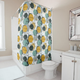 Rideaux De Douche Des peignes de miel. motif géométrique Abstrait.1