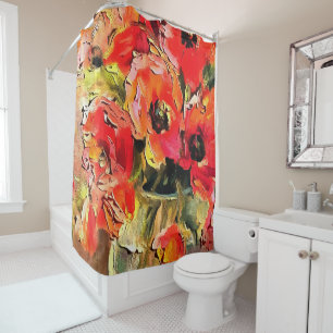 Rideaux De Douche Des Pépites Dans Un Vase En Verre Black Outline Ar