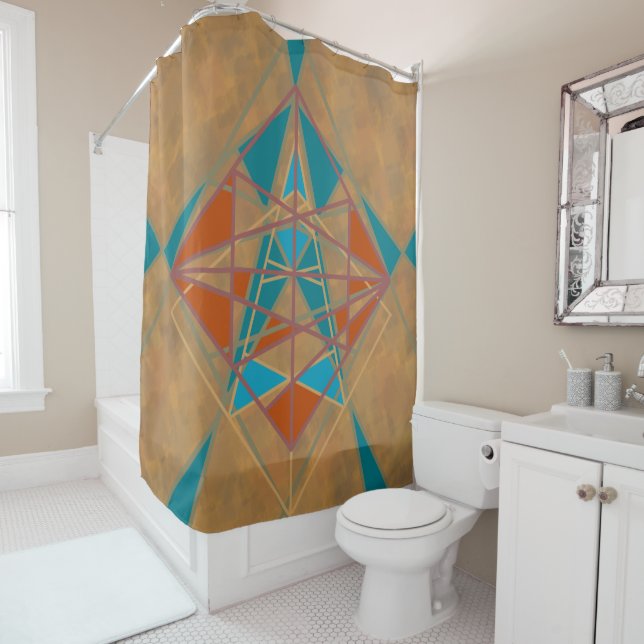 Rideaux De Douche Désert du Sud-Ouest Indien Star Man Design Art (En situation)