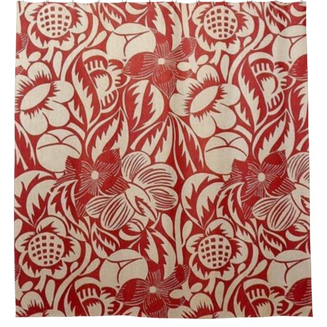 Rideaux De Douche Design arabesque rouge (Devant)