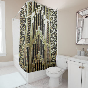 Rideaux De Douche Design Art nouveau métallique, vintage, élégant