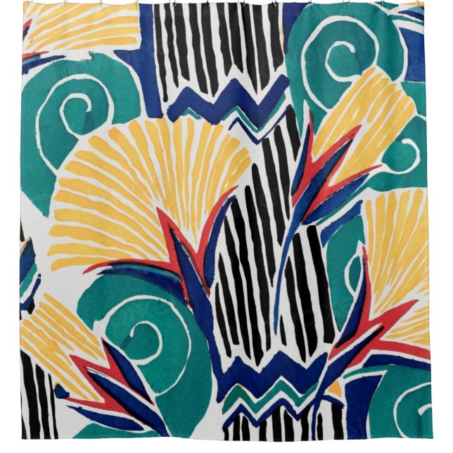 Rideaux De Douche Design botanique Art Nouveau (Devant)