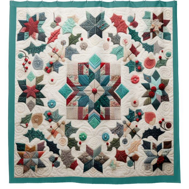 Rideaux De Douche Design de Noël doré (Devant)